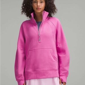 Lululemon Long Scuba Half-Zip Sweatshirt in Pink - Sz. M/L